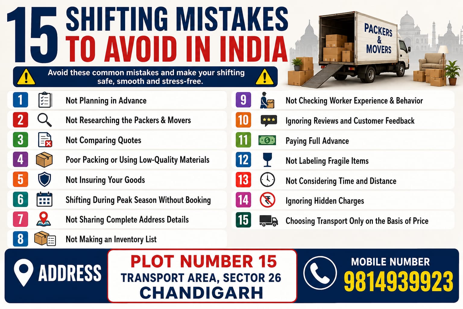 Top 15 House Shifting Mistakes to Avoid in India – Complete Moving Guide