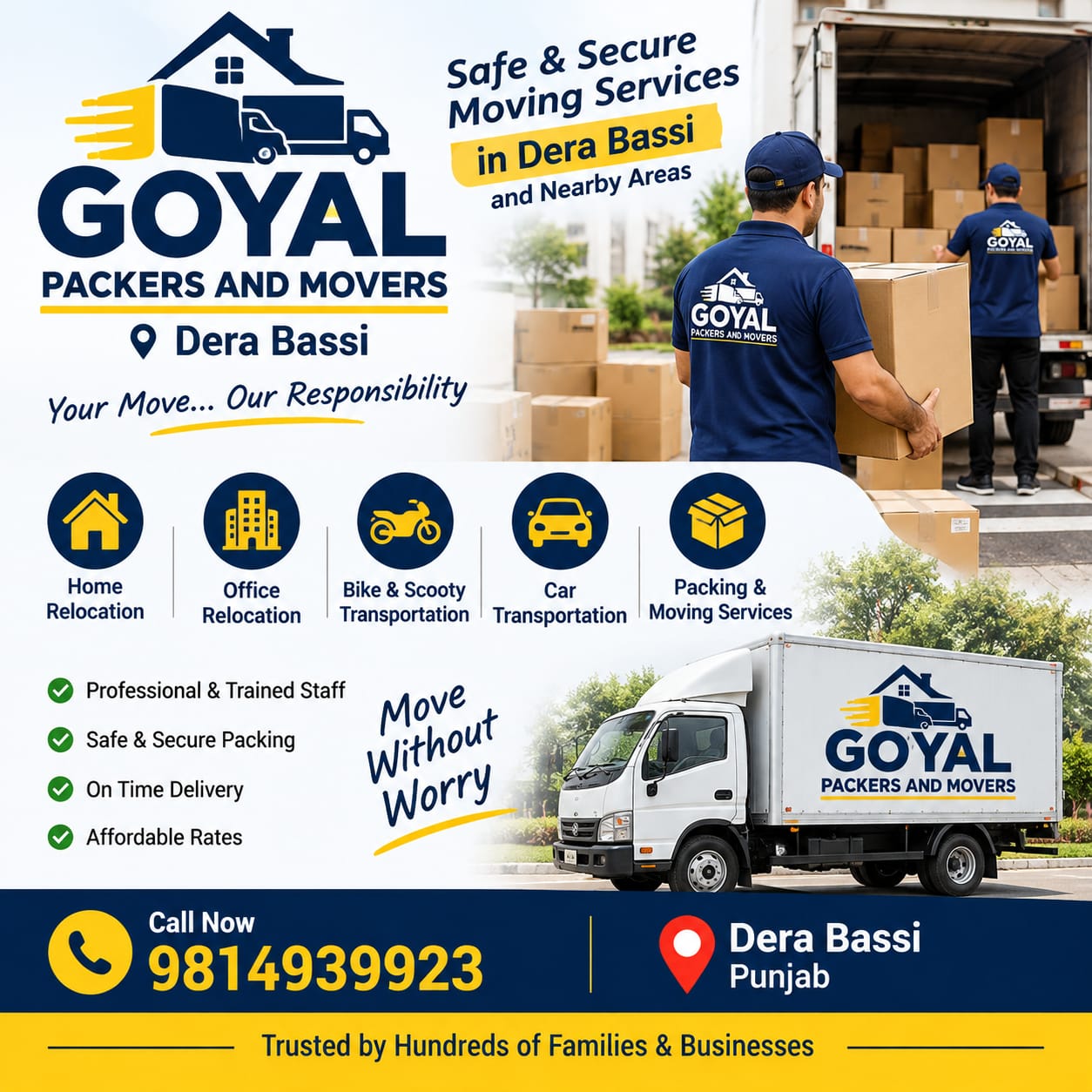 Packers and Movers in Dera Bassi: Complete Guide to Home Shifting, Bike, Scooty and Car Transportation Services