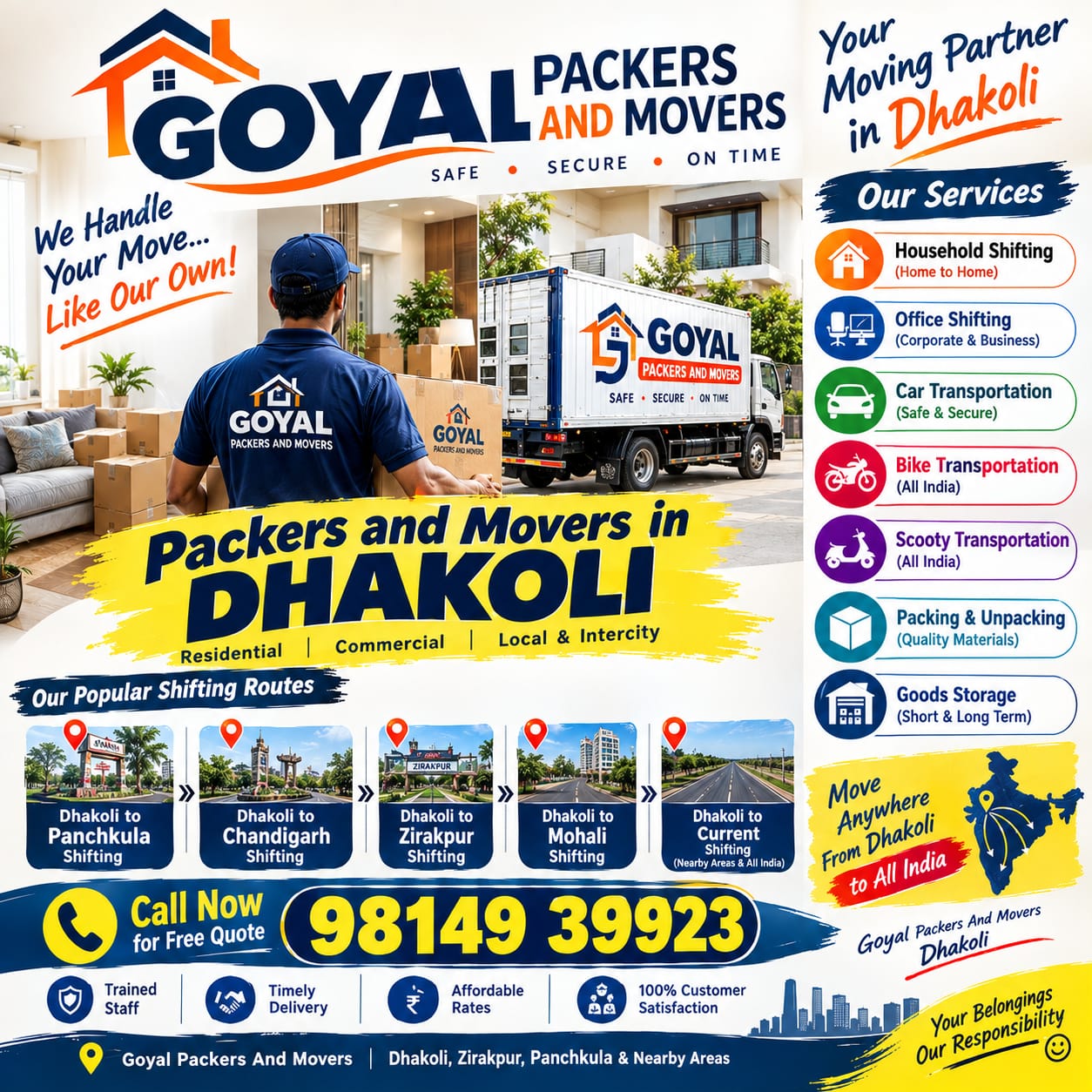 packers and movers in dhakoli