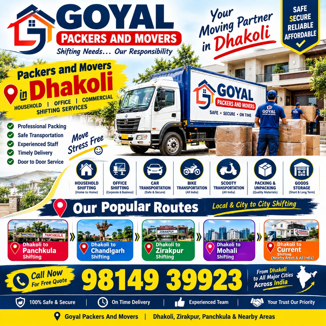 packers and movers in dhakoli