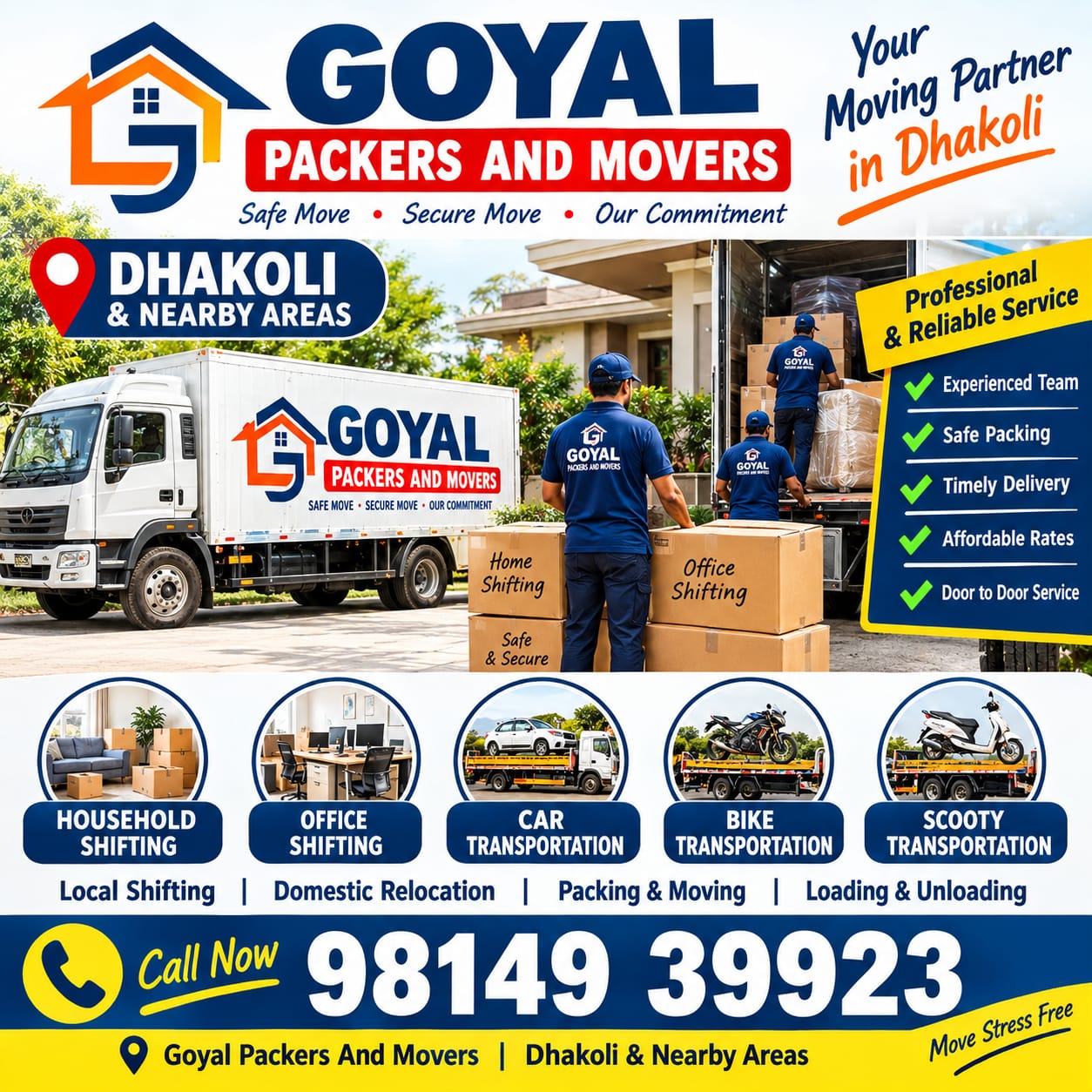 packers and movers in dhakoli