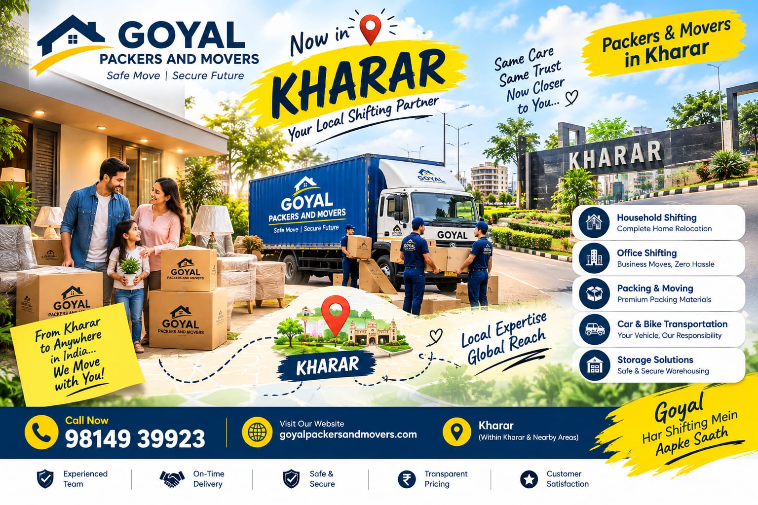 Packers and Movers Kharar to Mohali